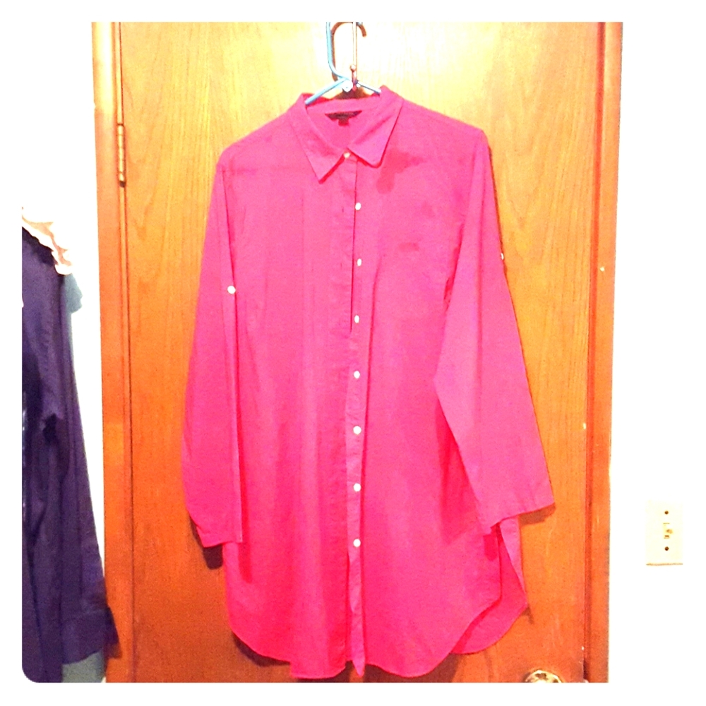 Lands End pink women's dress shirt